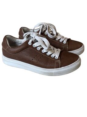 Roots Women's Brown Leather Lace-Up Sneakers Size 5.5